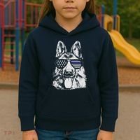 German Shepherd Police Flag Kids Hoodie thumb 3