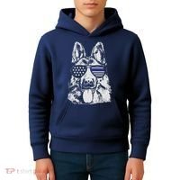 German Shepherd Police Flag Kids Hoodie thumb 4
