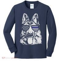 German Shepherd Police Flag Kids Long Sleeve Shirt thumb 0