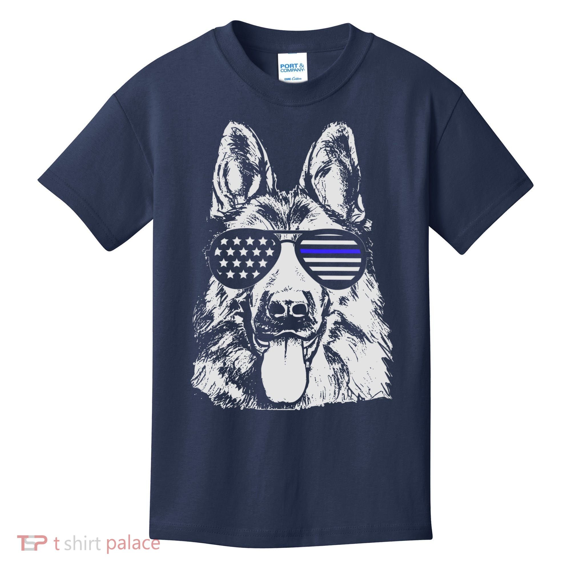 German Shepherd Police Flag Kids T-Shirt