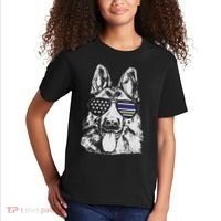 German Shepherd Police Flag Kids T-Shirt thumb 2