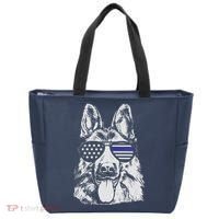 German Shepherd Police Flag Tote Bag thumb 0