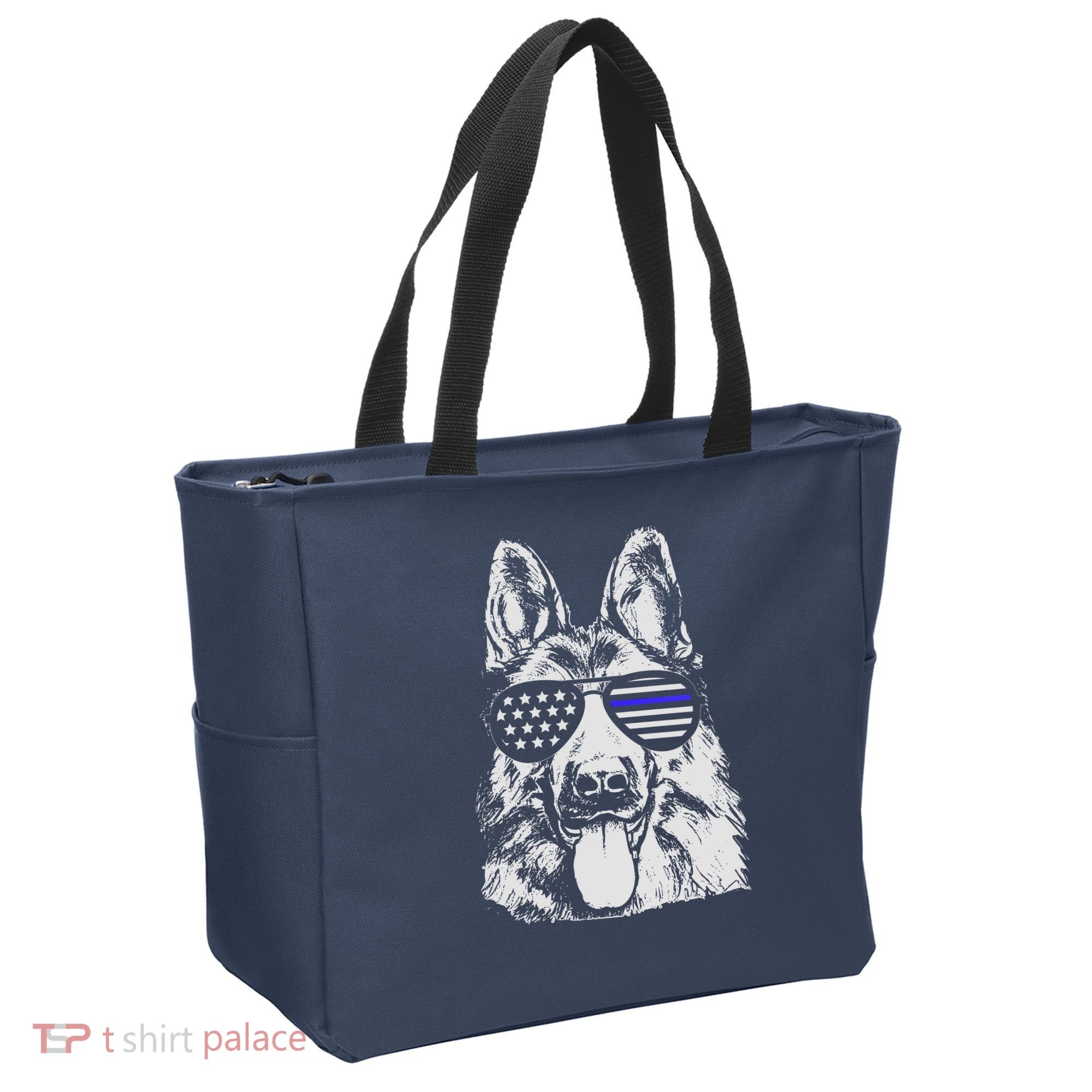 German Shepherd Police Flag Tote Bag