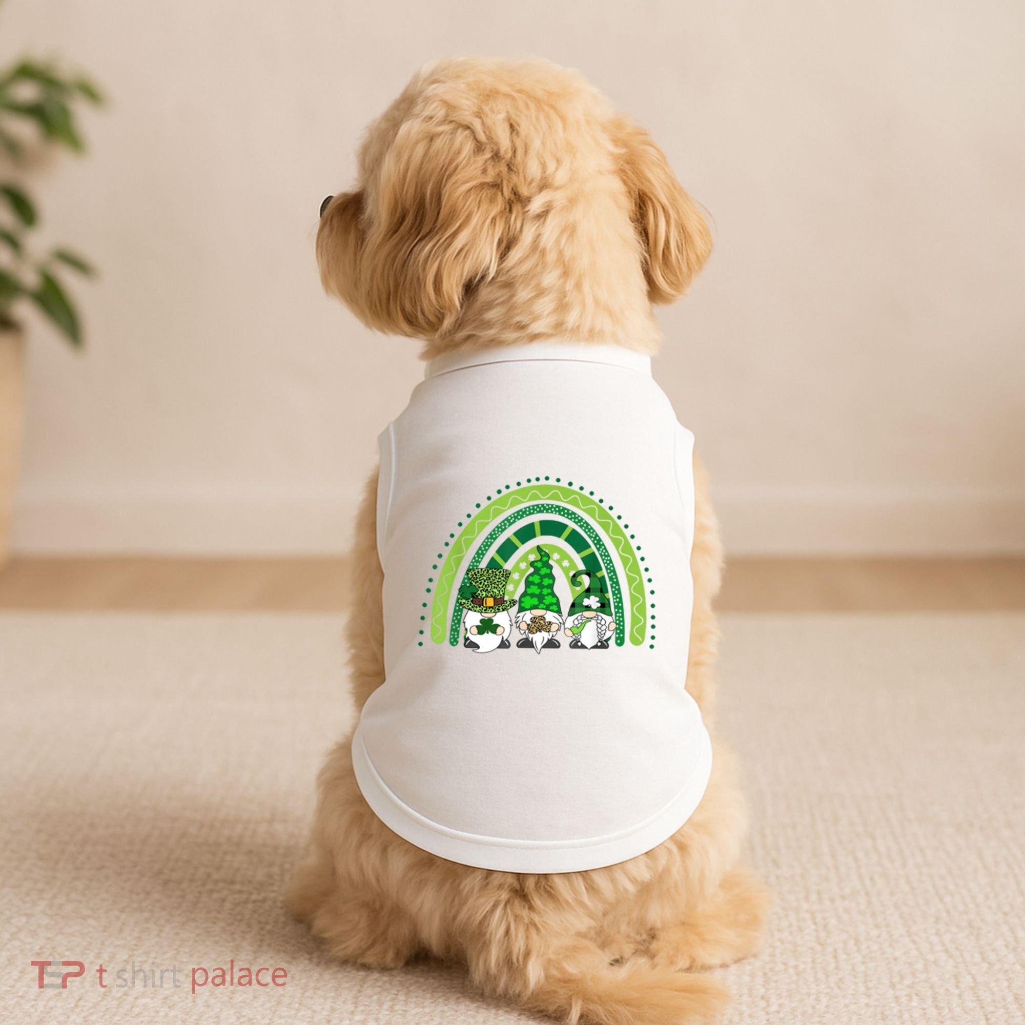 Gnome St Patrick's Day Rainbow Doggie Tank