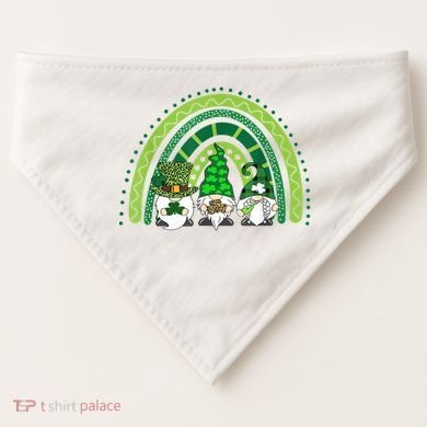 Gnome St Patrick's Day Rainbow USA-Made Doggie Bandana