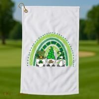 Gnome St Patrick's Day Rainbow Golf Towel thumb 1