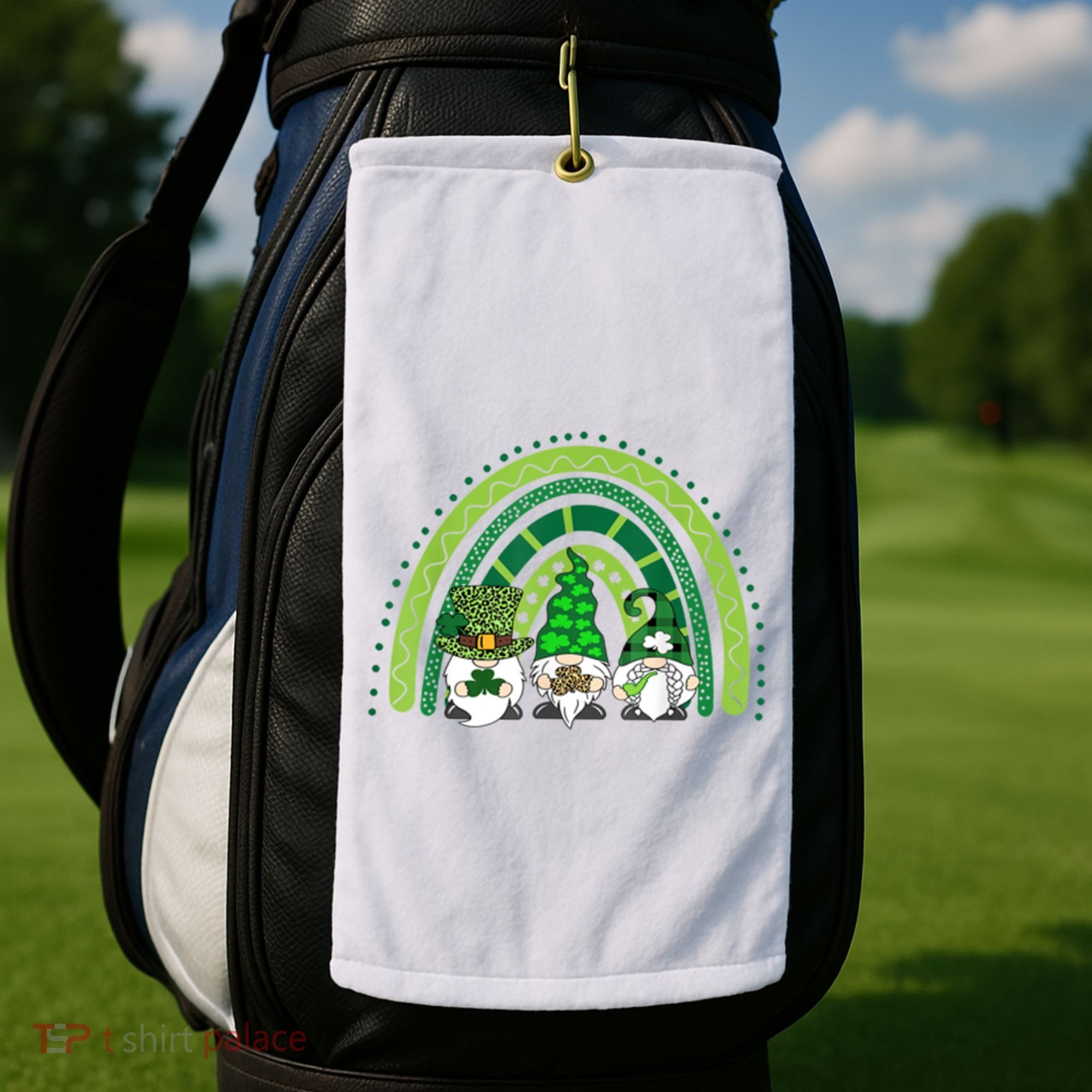 Gnome St Patrick's Day Rainbow Golf Towel