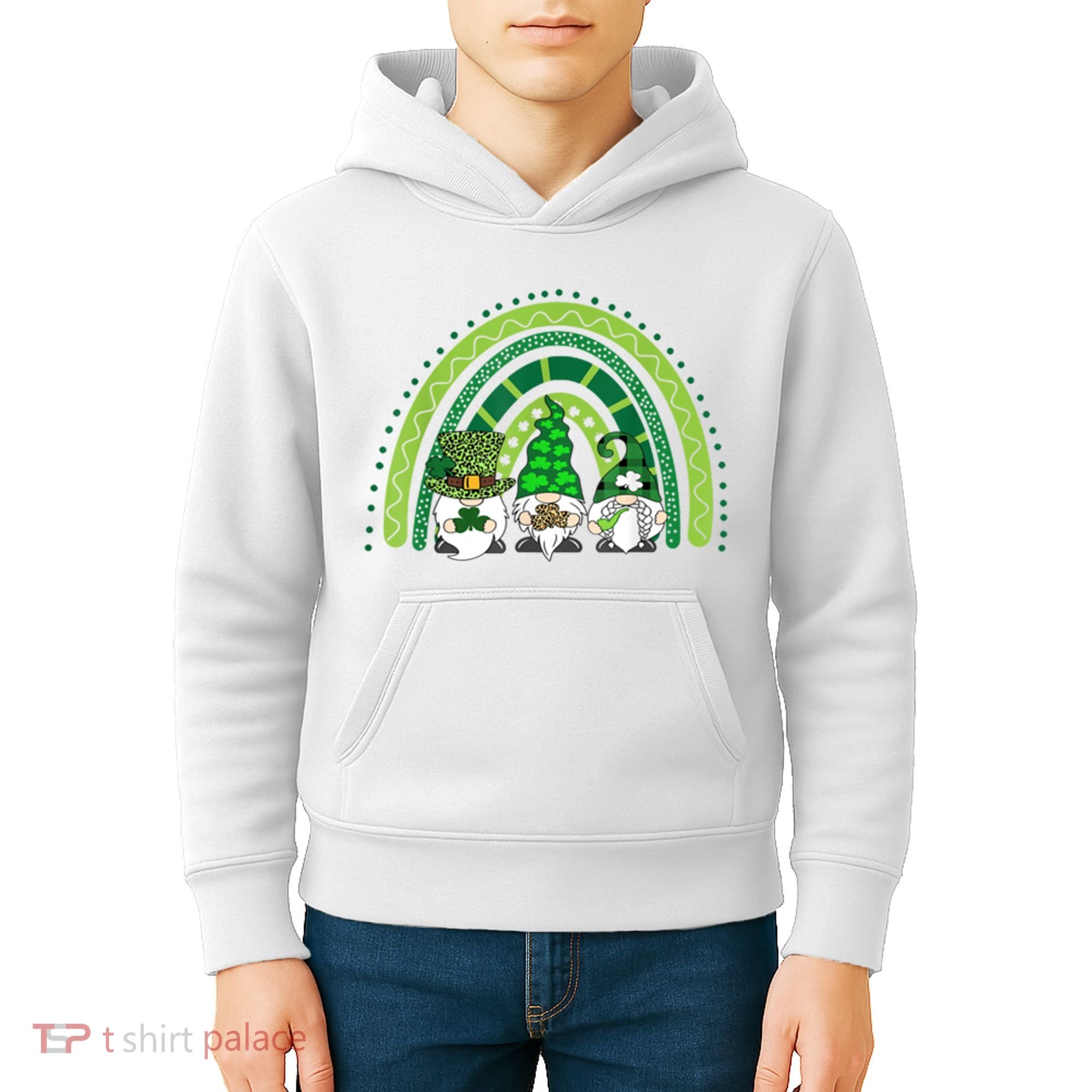 Gnome St Patrick's Day Rainbow Kids Hoodie