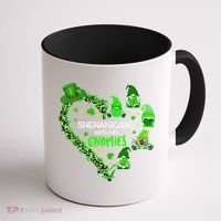 Gnome St Patrick's Day Shenanigans With My Gnomies Shamrock Coffee Mug thumb 1