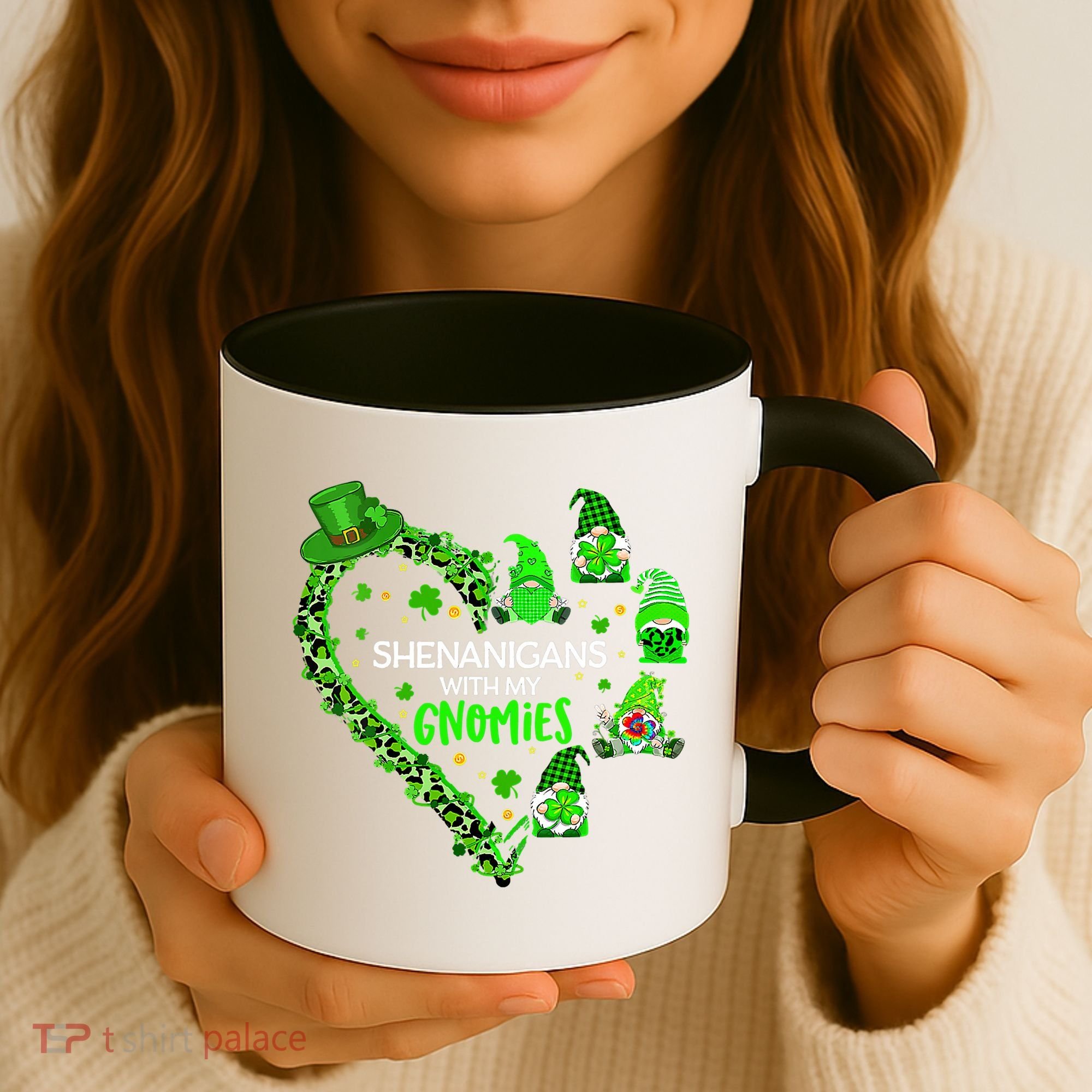 Gnome St Patrick's Day Shenanigans With My Gnomies Shamrock Coffee Mug