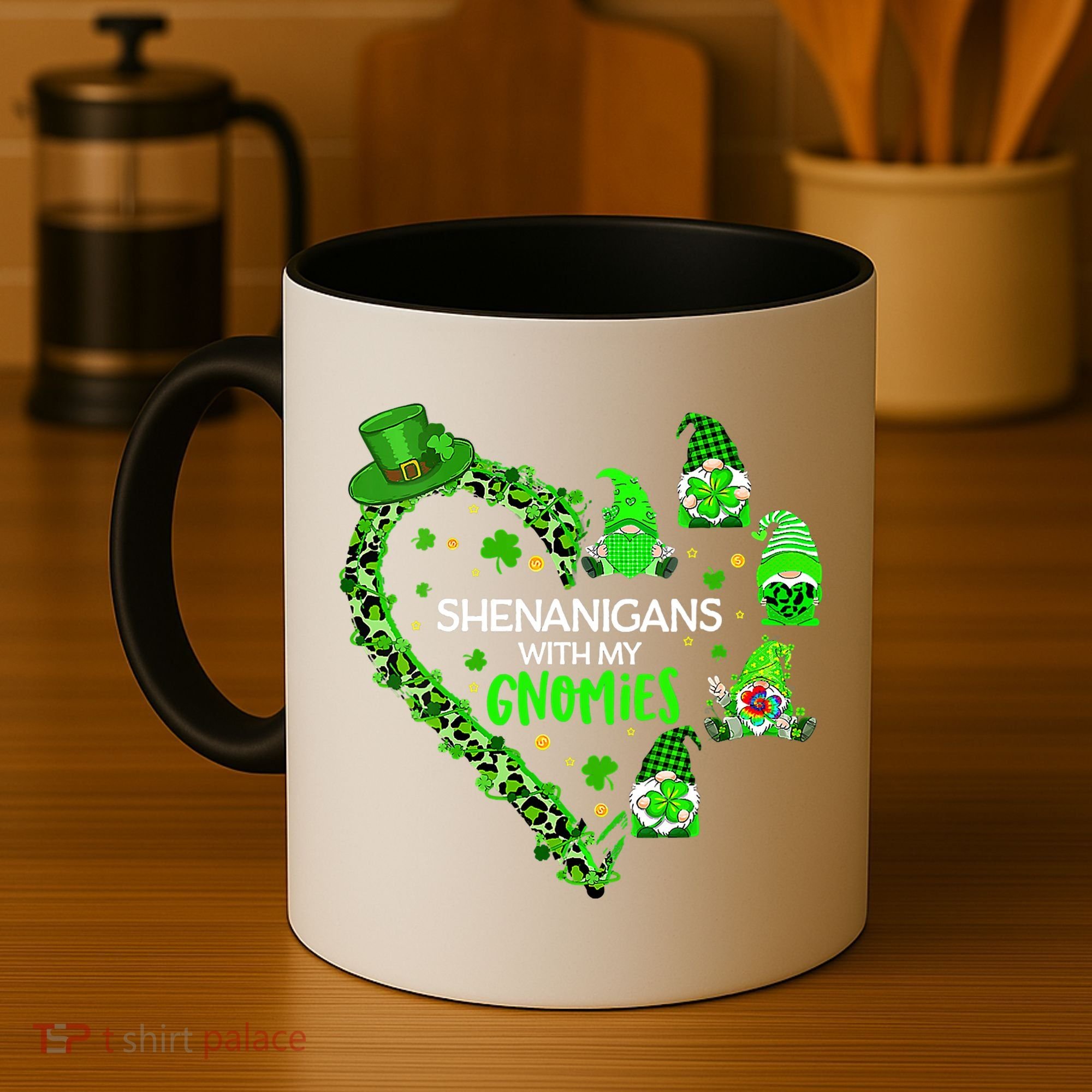 Gnome St Patrick's Day Shenanigans With My Gnomies Shamrock Coffee Mug