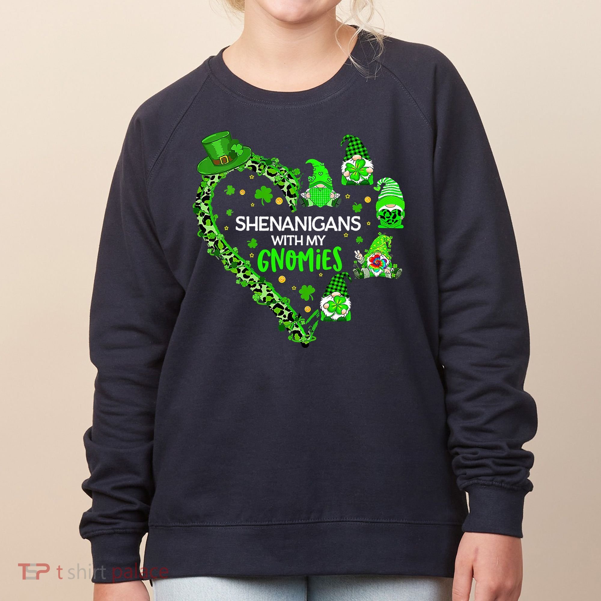 Gnome St Patrick's Day Shenanigans With My Gnomies Shamrock Women's Sweatshirt