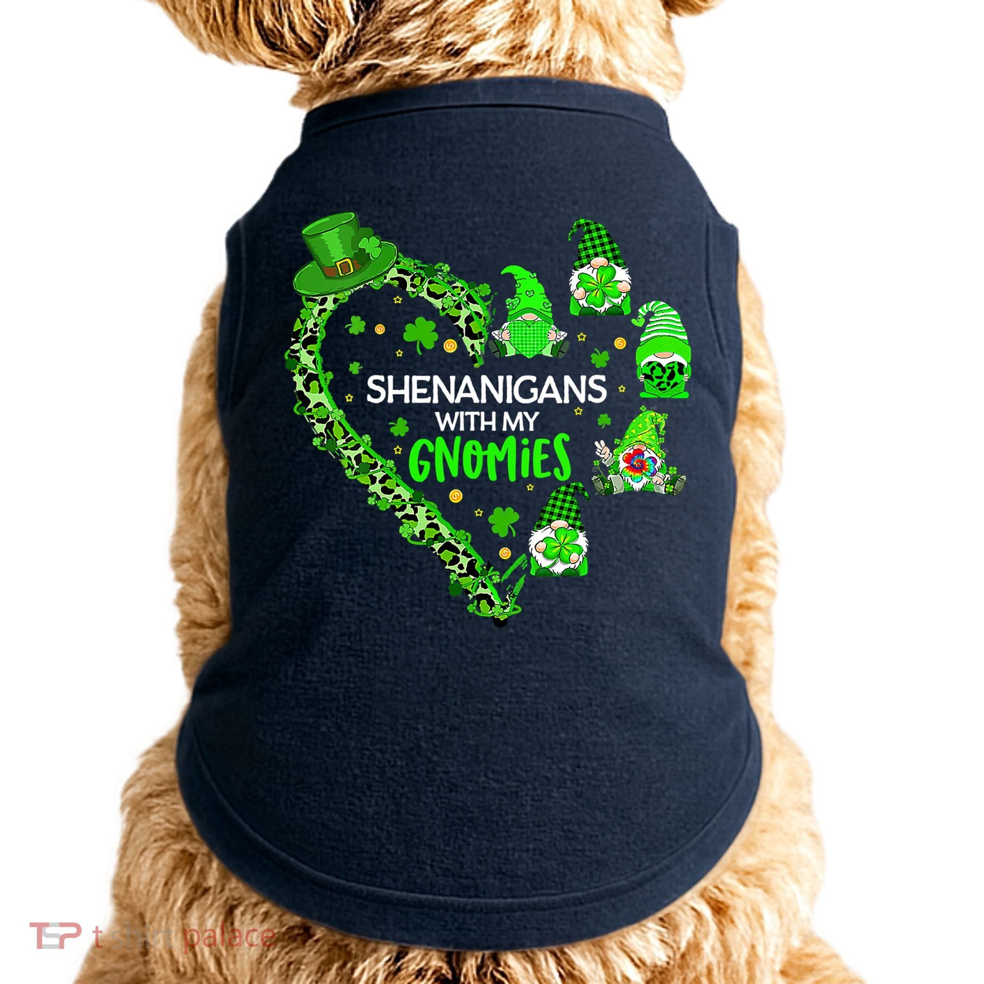 Gnome St Patrick's Day Shenanigans With My Gnomies Shamrock Doggie Tank