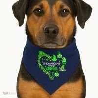 Gnome St Patrick's Day Shenanigans With My Gnomies Shamrock USA-Made Doggie Bandana thumb 1