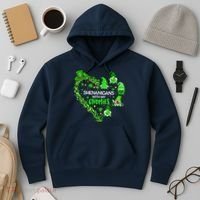 Gnome St Patrick's Day Shenanigans With My Gnomies Shamrock Hoodie thumb 3