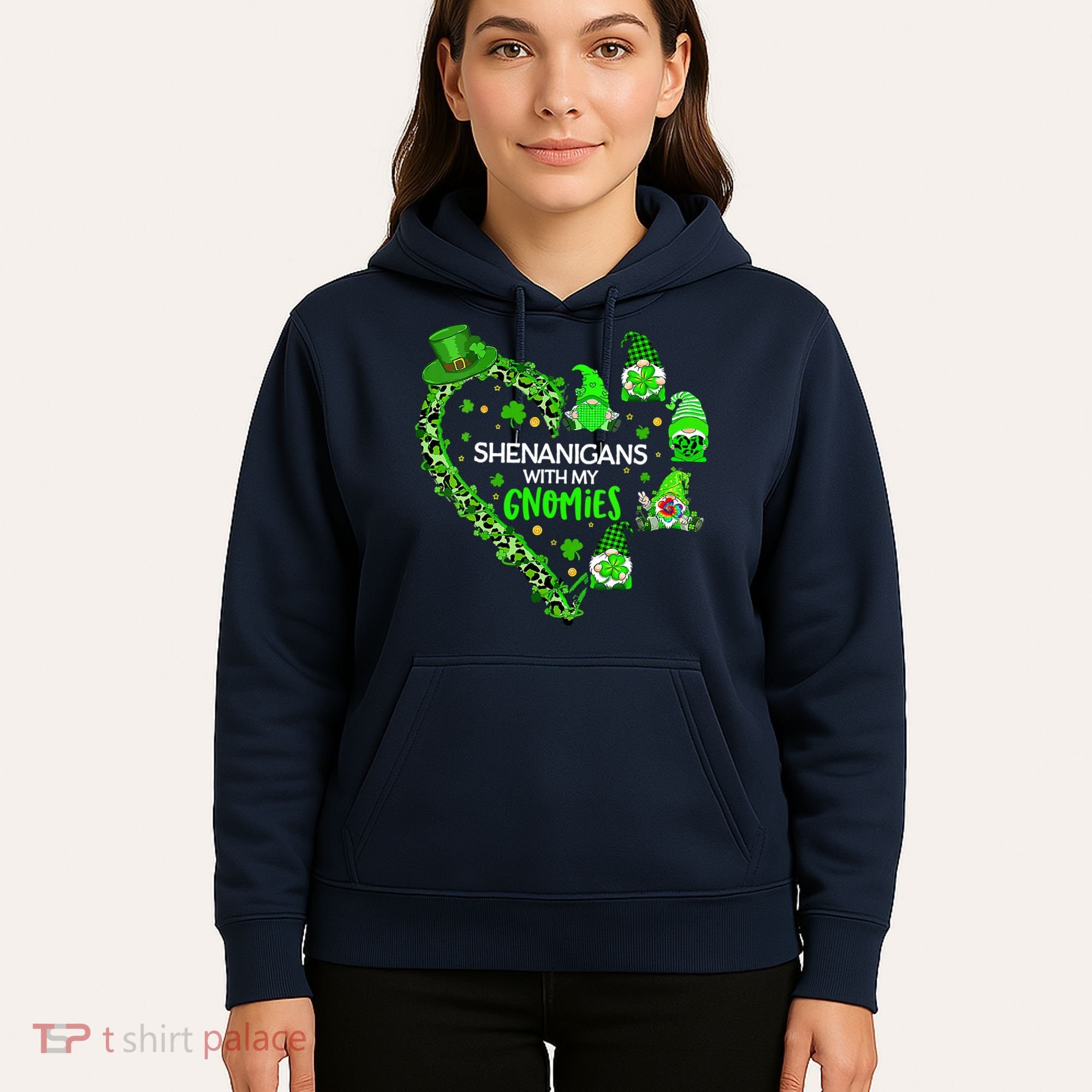 Gnome St Patrick's Day Shenanigans With My Gnomies Shamrock Hoodie