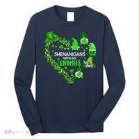 Gnome St Patrick's Day Shenanigans With My Gnomies Shamrock Long Sleeve Shirt thumb 0