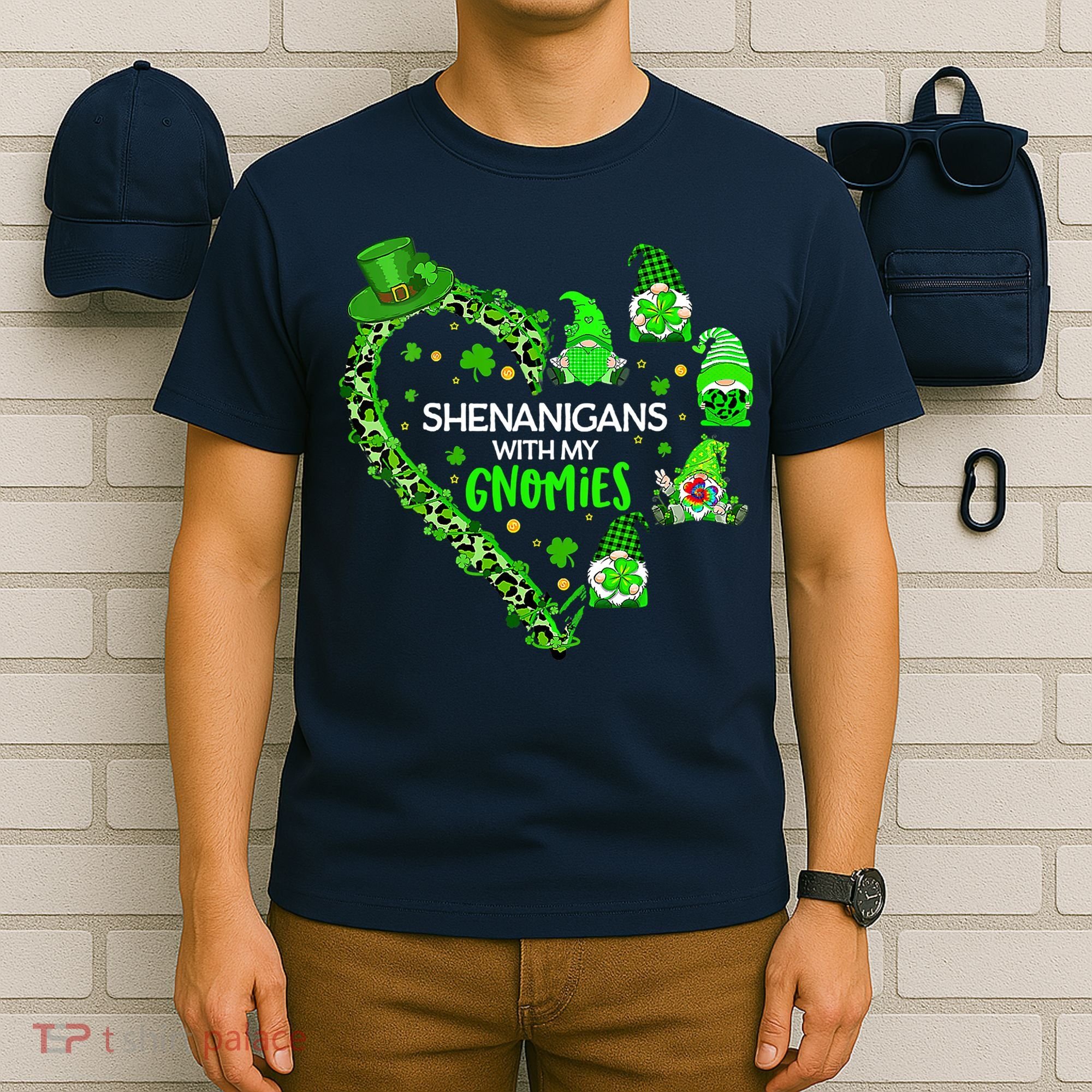 Gnome St Patrick's Day Shenanigans With My Gnomies Shamrock T-Shirt
