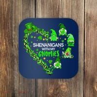 Gnome St Patrick's Day Shenanigans With My Gnomies Shamrock Coaster thumb 0
