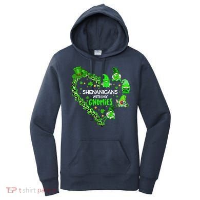 Gnome St Patrick's Day Shenanigans With My Gnomies Shamrock Women's Hoodie