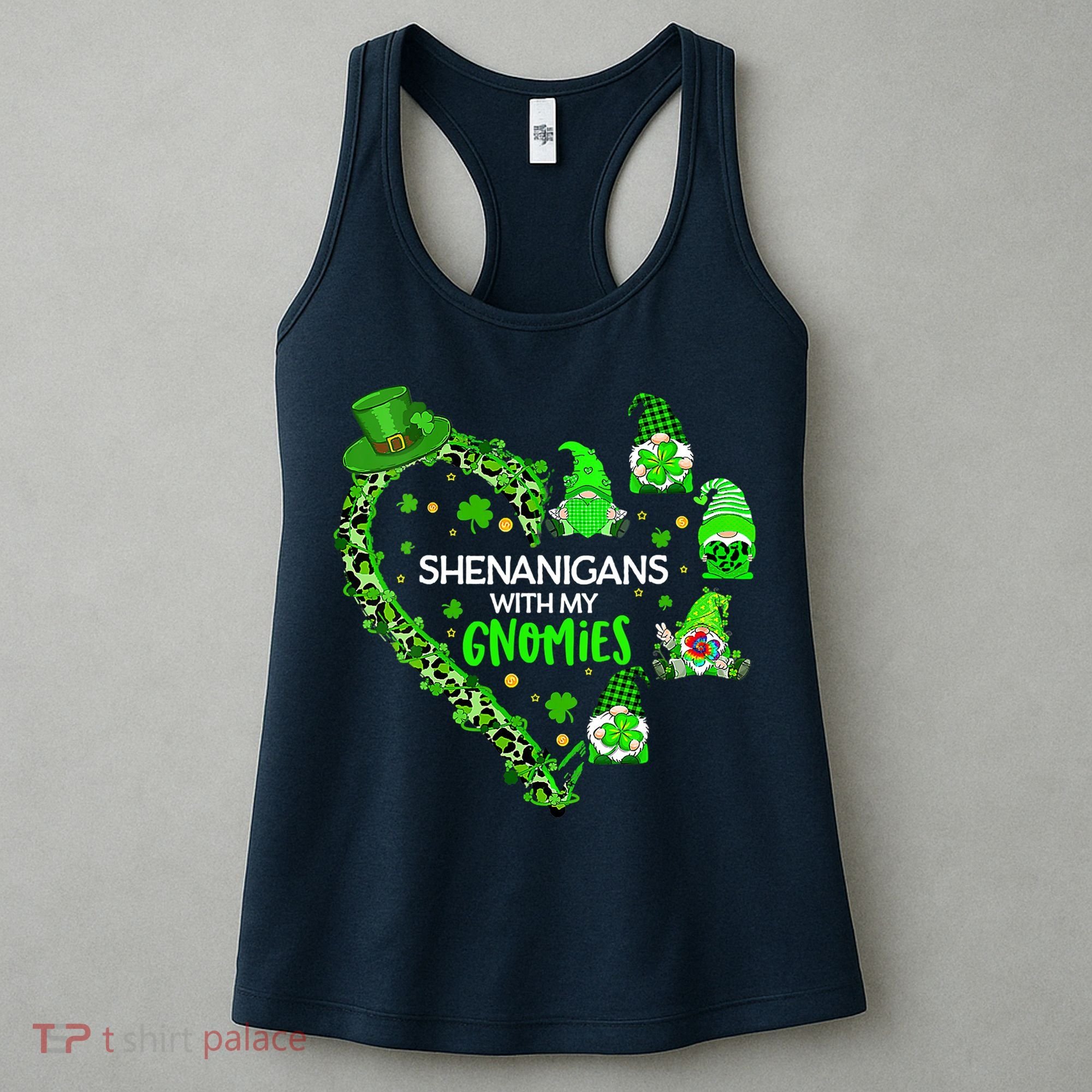 Gnome St Patrick's Day Shenanigans With My Gnomies Shamrock Women's Tank Top