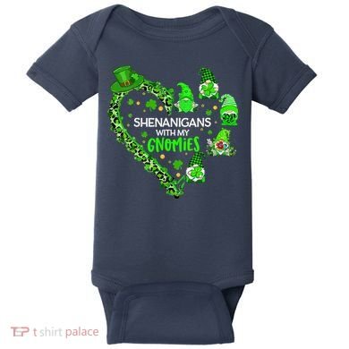 Gnome St Patrick's Day Shenanigans With My Gnomies Shamrock Baby Bodysuit