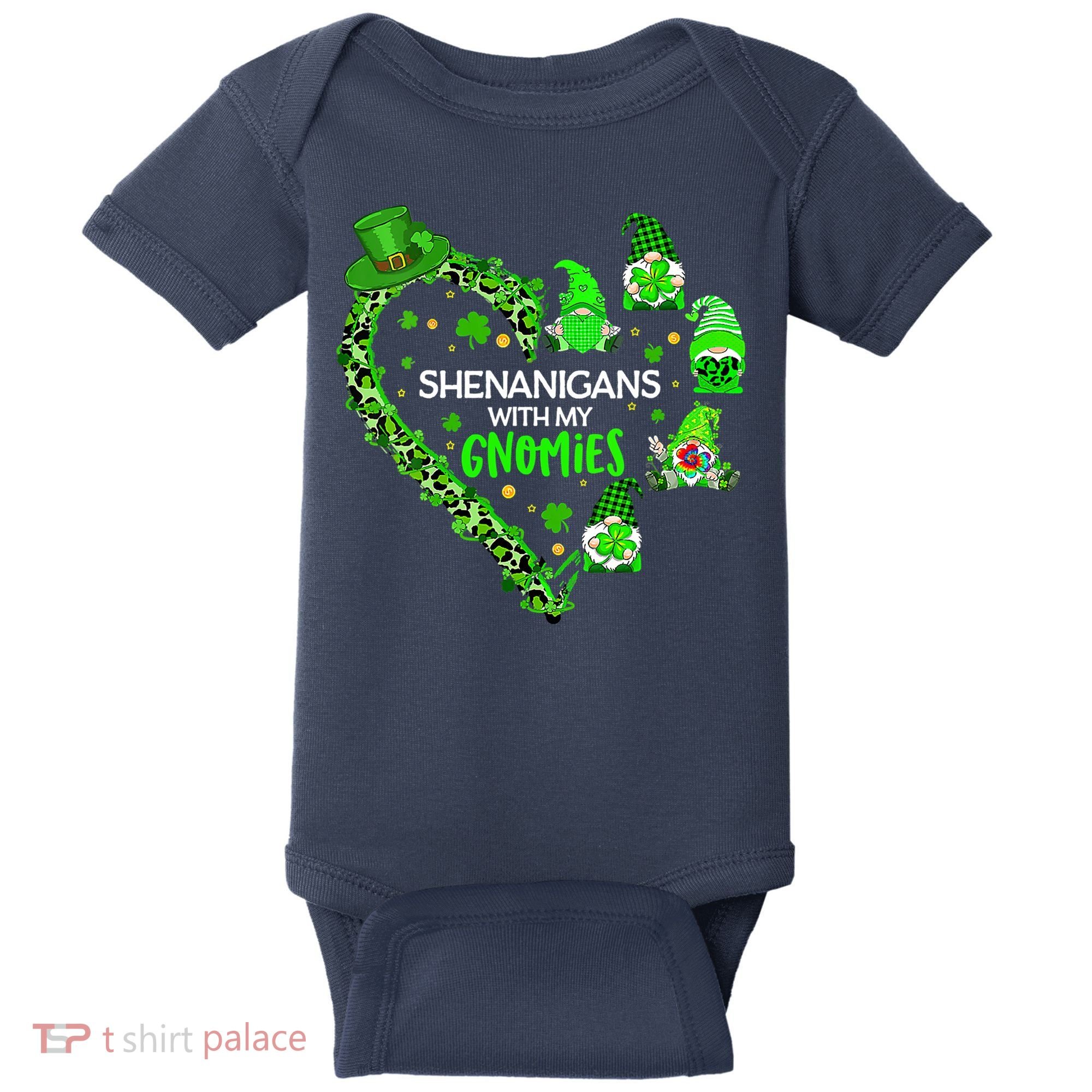Gnome St Patrick's Day Shenanigans With My Gnomies Shamrock Baby Bodysuit