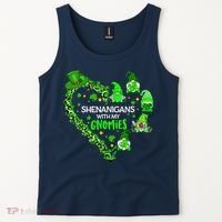 Gnome St Patrick's Day Shenanigans With My Gnomies Shamrock Tank Top thumb 2