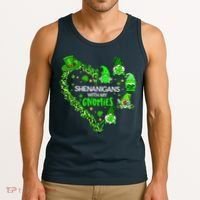 Gnome St Patrick's Day Shenanigans With My Gnomies Shamrock Tank Top thumb 3