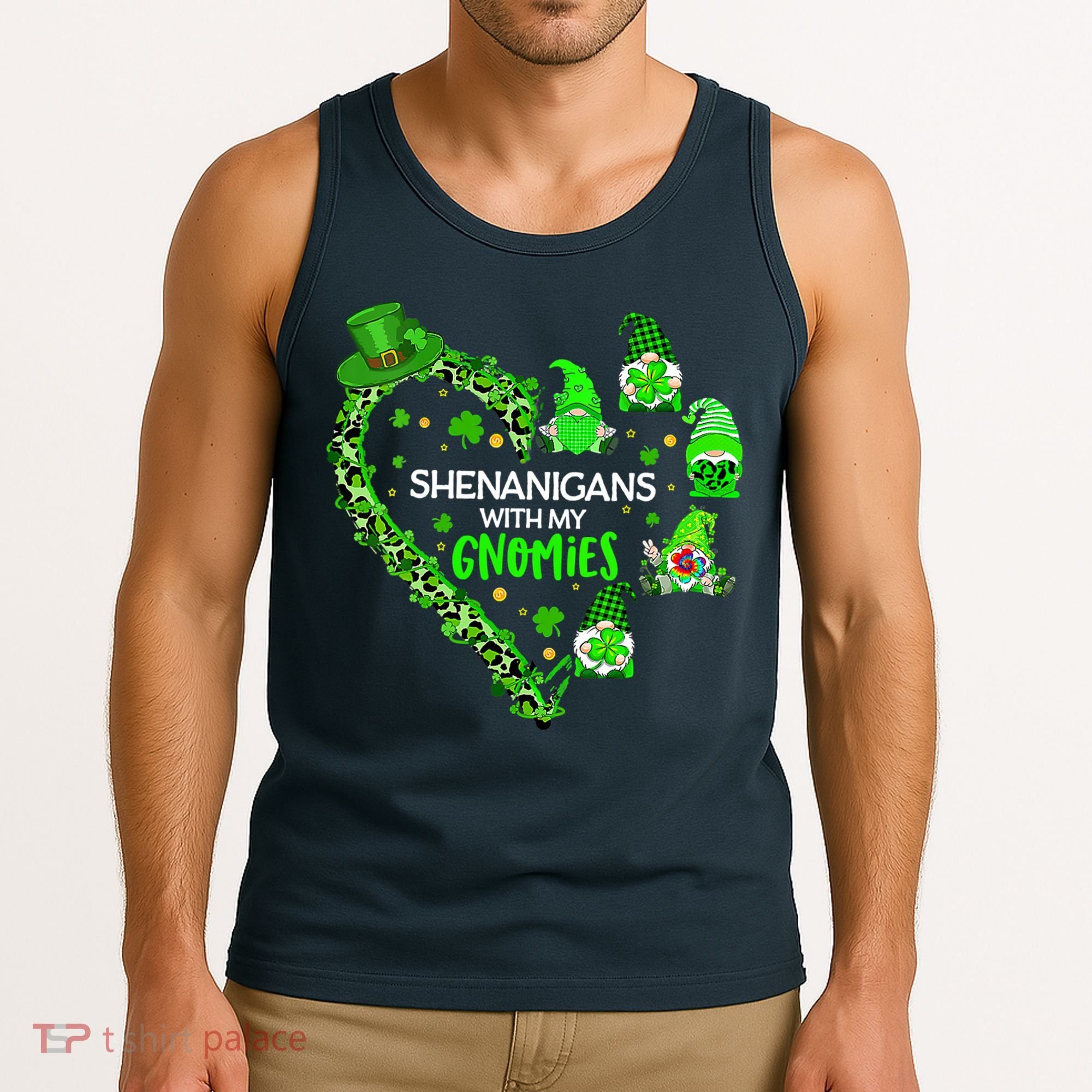 Gnome St Patrick's Day Shenanigans With My Gnomies Shamrock Tank Top