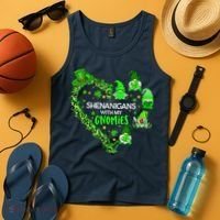 Gnome St Patrick's Day Shenanigans With My Gnomies Shamrock Tank Top thumb 4
