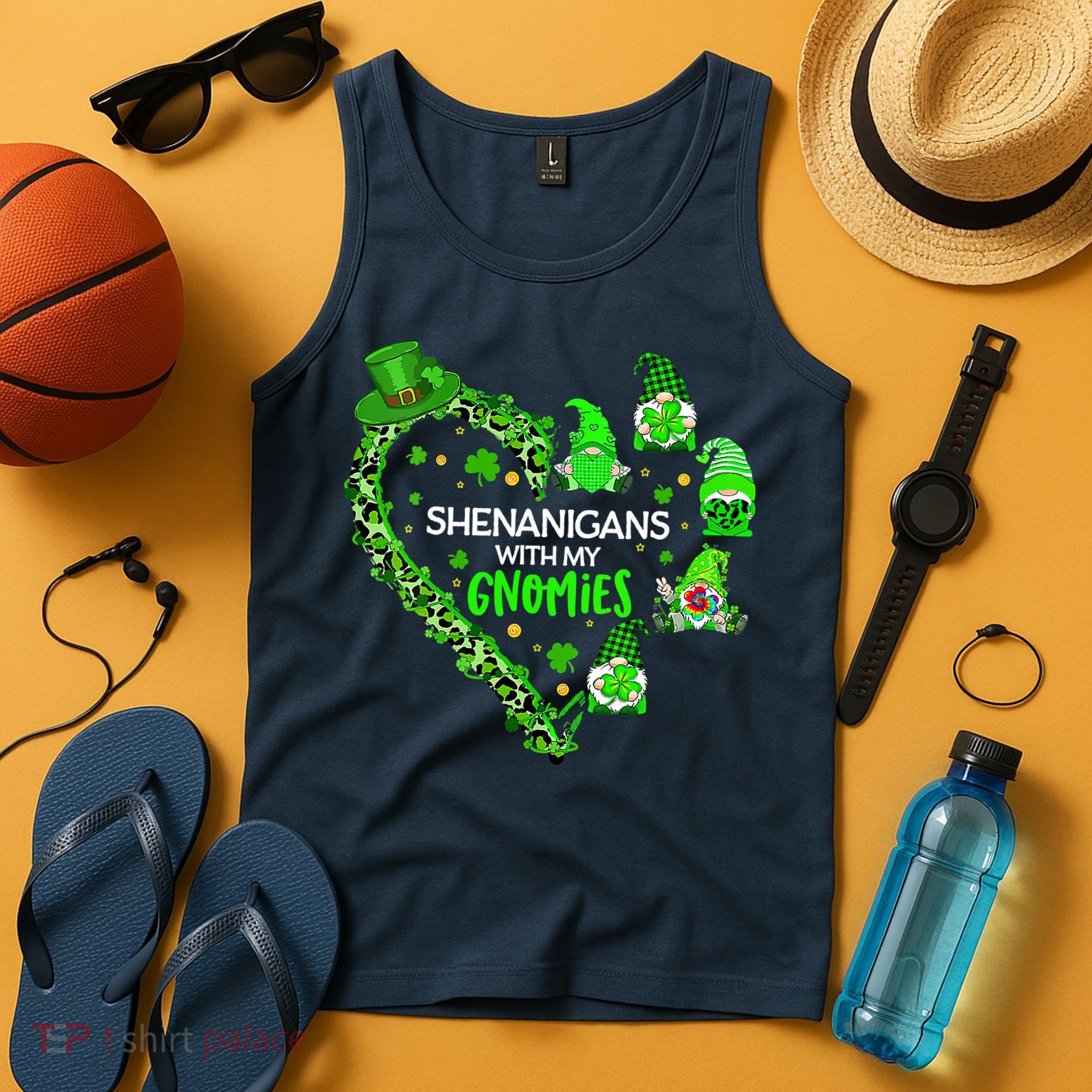 Gnome St Patrick's Day Shenanigans With My Gnomies Shamrock Tank Top