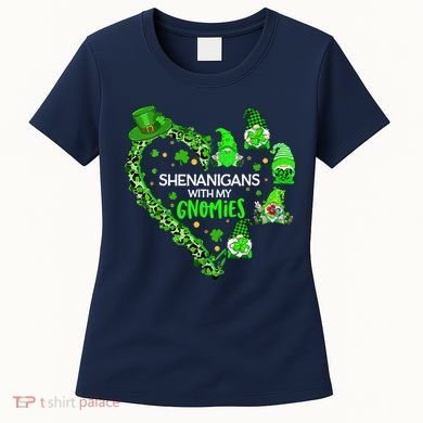 Gnome St Patrick's Day Shenanigans With My Gnomies Shamrock Women's T-Shirt