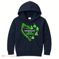 Gnome St Patrick's Day Shenanigans With My Gnomies Shamrock Kids Hoodie thumb 0