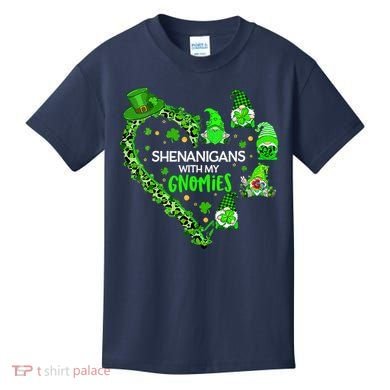 Gnome St Patrick's Day Shenanigans With My Gnomies Shamrock Kids T-Shirt
