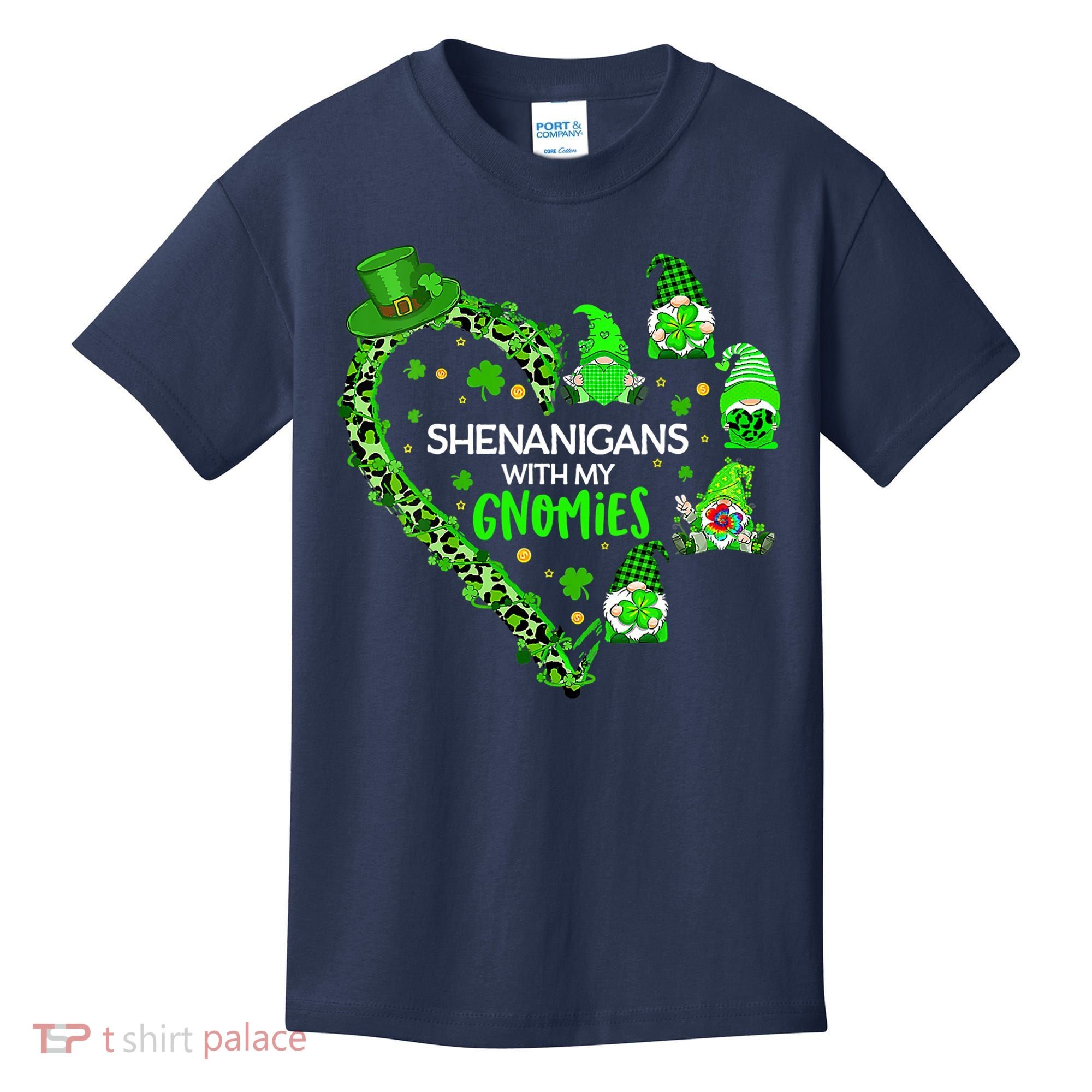Gnome St Patrick's Day Shenanigans With My Gnomies Shamrock Kids T-Shirt