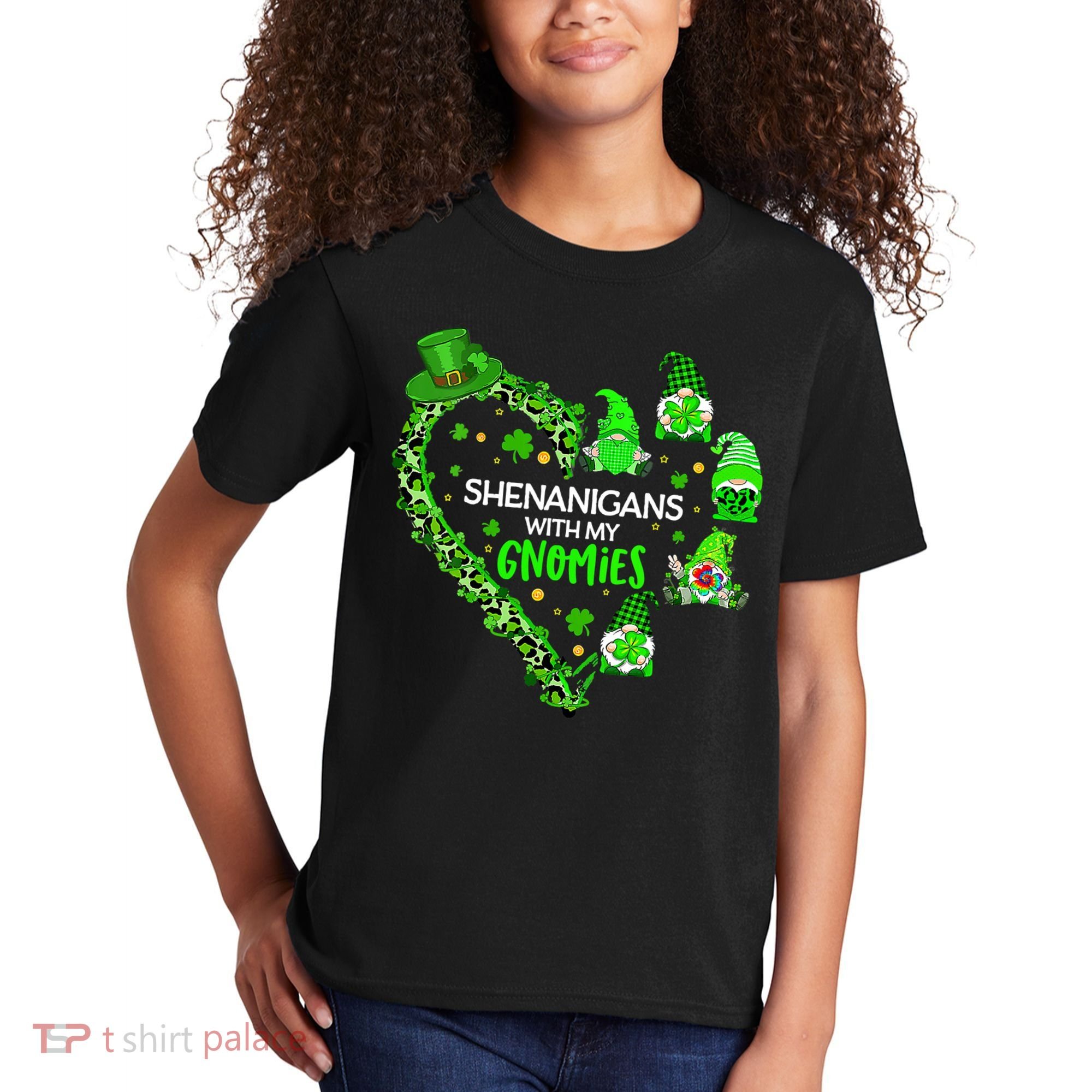 Gnome St Patrick's Day Shenanigans With My Gnomies Shamrock Kids T-Shirt