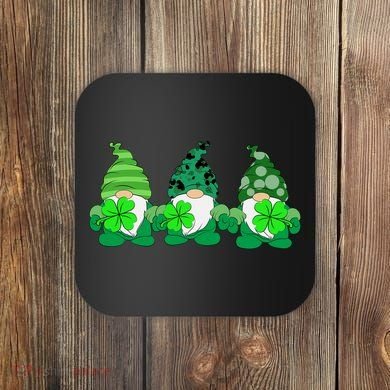 Gnome St Patricks Holiday Clover Coaster