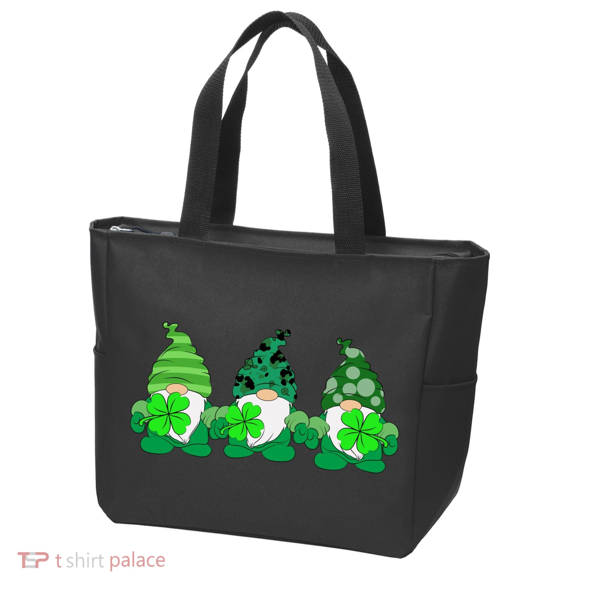 Gnome St Patricks Holiday Clover Tote Bag