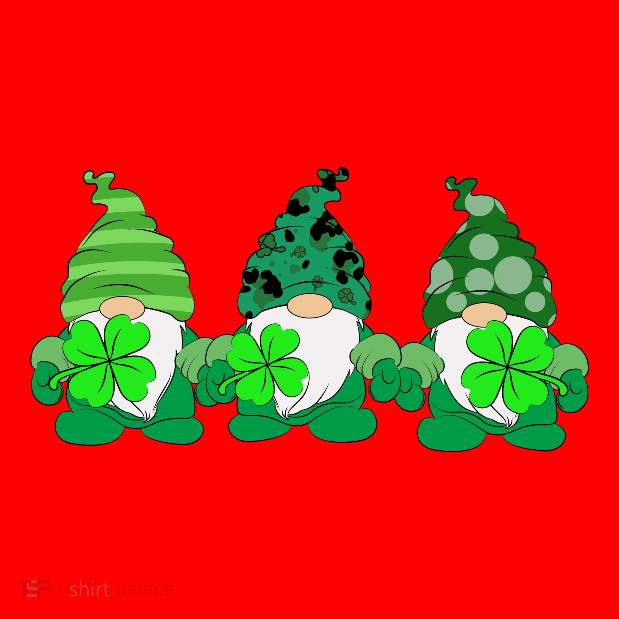 Gnome St Patricks Holiday Clover Santa Hat