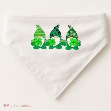 Gnome St Patricks Holiday Clover USA-Made Doggie Bandana