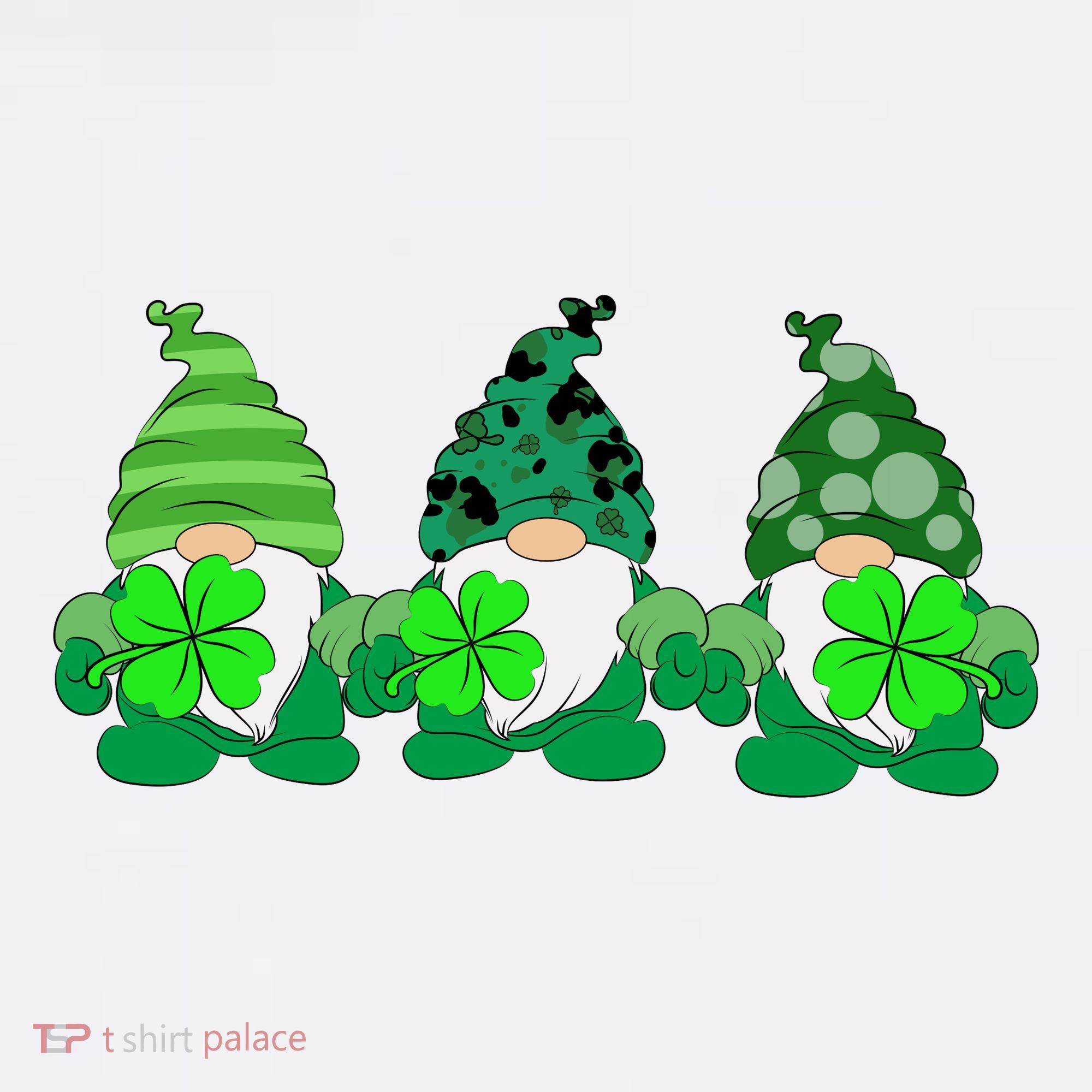 Gnome St Patricks Holiday Clover Long Sleeve Shirt