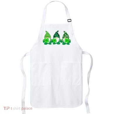 Gnome St Patricks Holiday Clover Apron