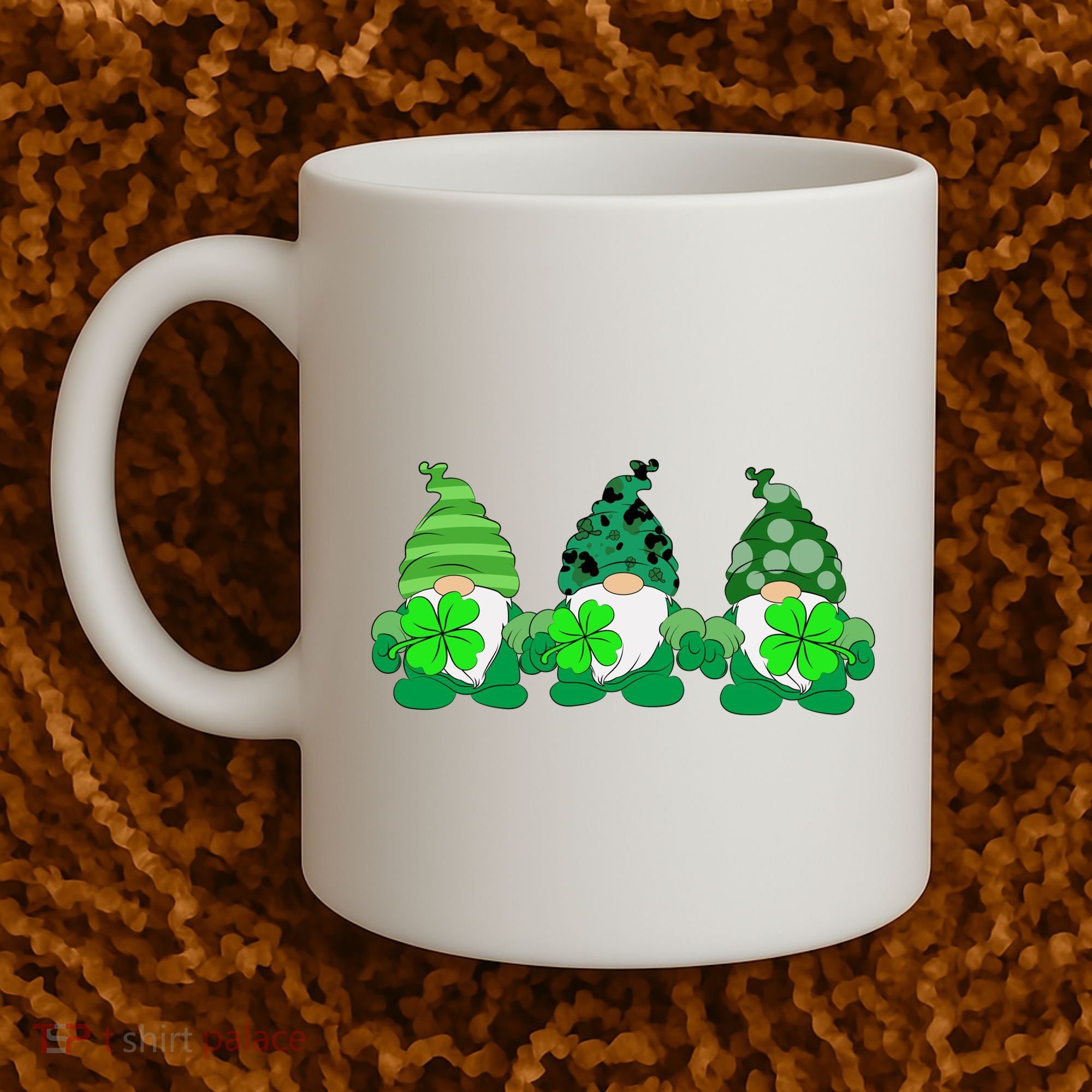 Gnome St Patricks Holiday Clover Coffee Mug