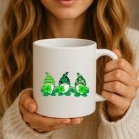 Gnome St Patricks Holiday Clover Coffee Mug thumb 3