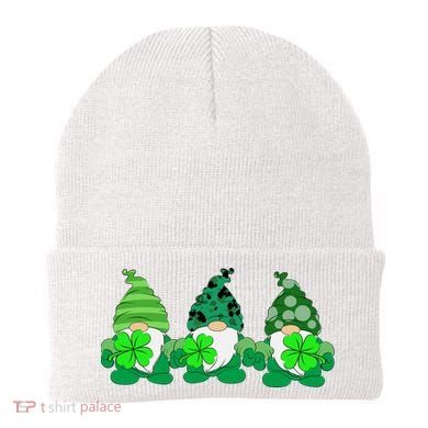 Gnome St Patricks Holiday Clover Beanie