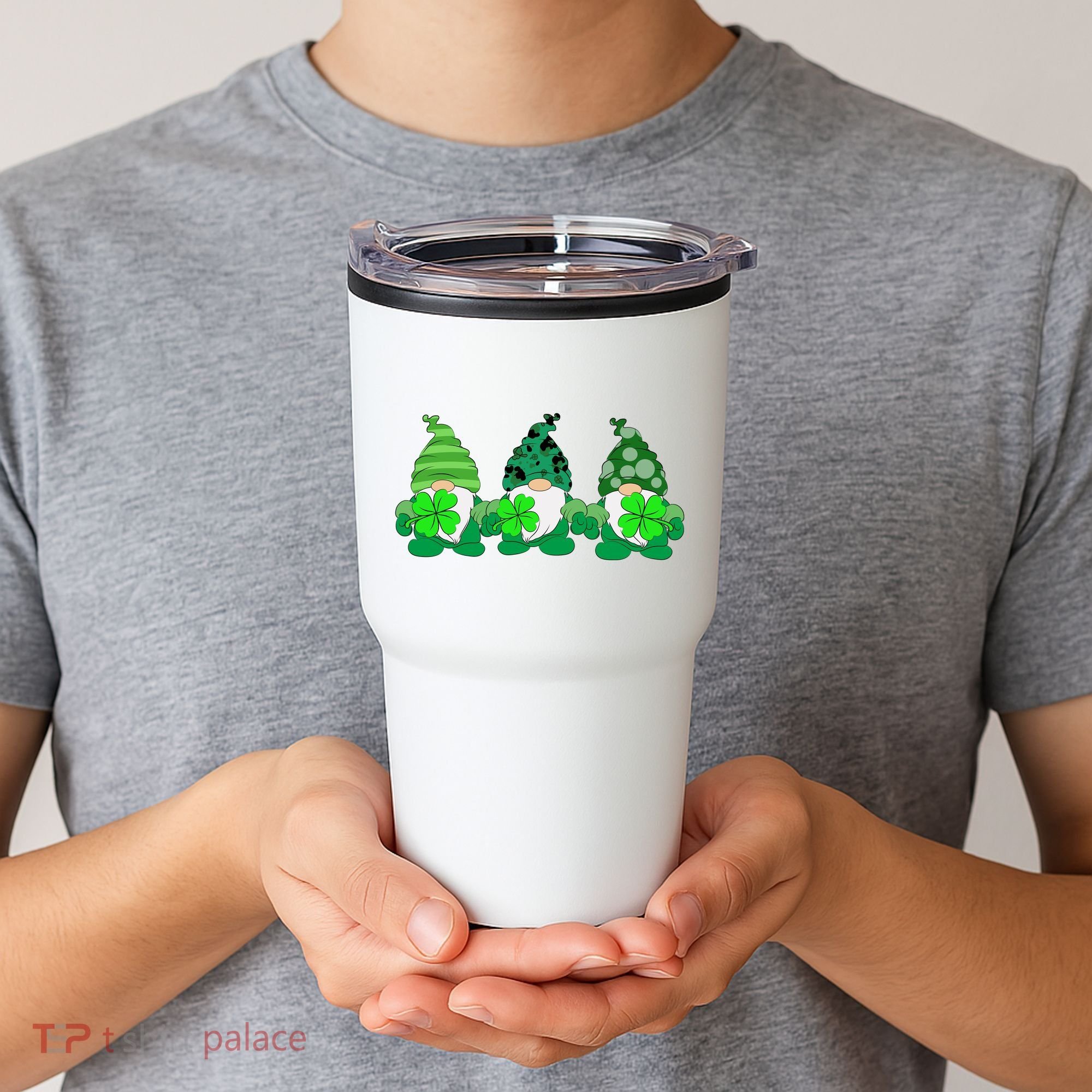 Gnome St Patricks Holiday Clover Tumbler