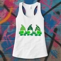 Gnome St Patricks Holiday Clover Women's Tank Top thumb 3