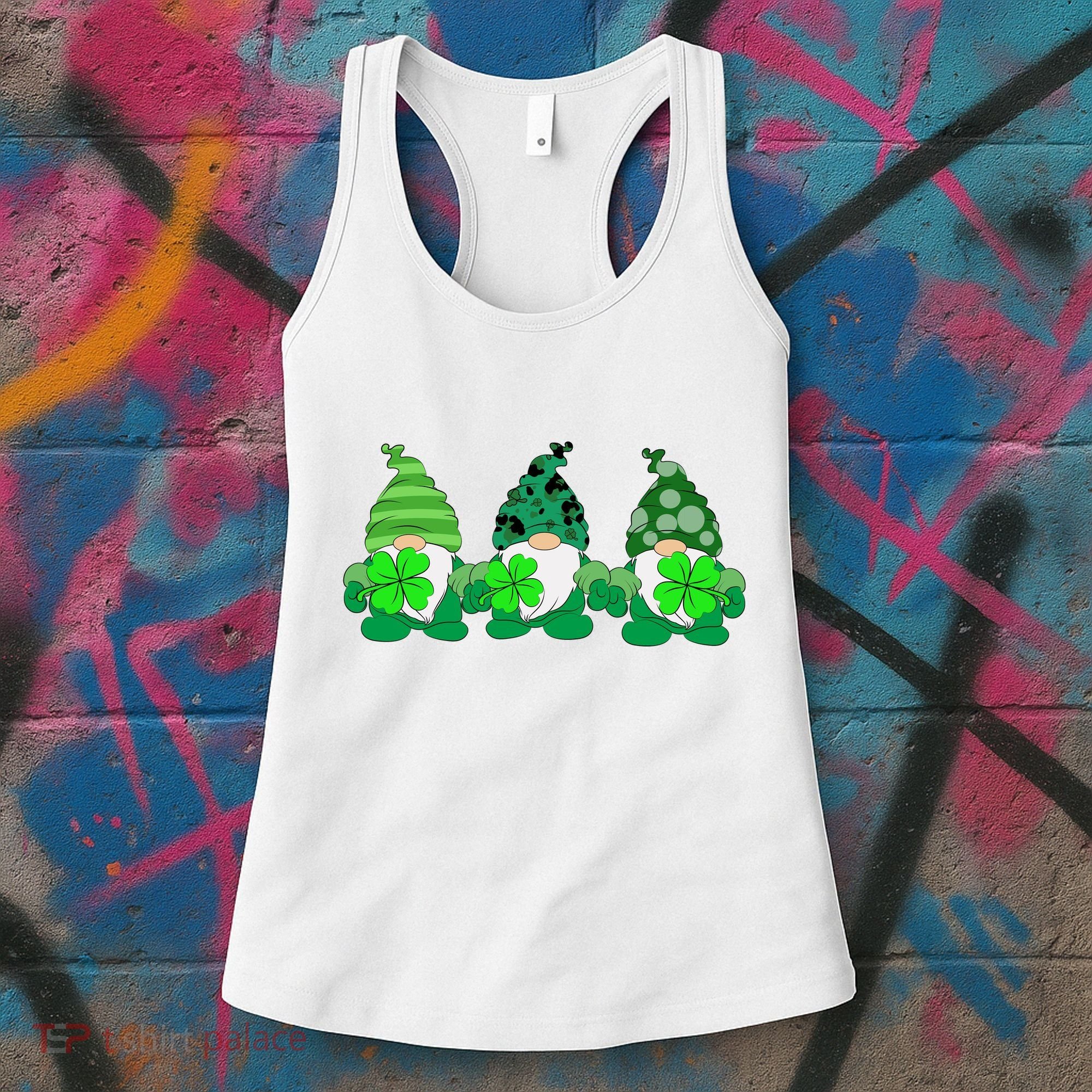 Gnome St Patricks Holiday Clover Women's Tank Top