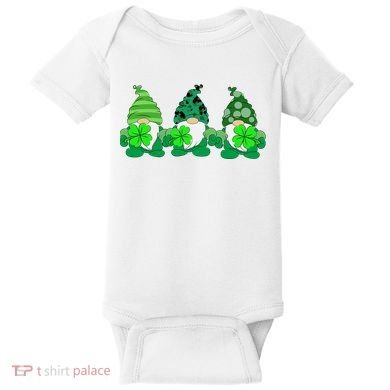 Gnome St Patricks Holiday Clover Baby Bodysuit